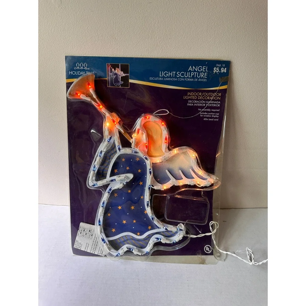 Holiday Time Angel Light Sculpture Indoor Outdoor Christmas Window Decoration